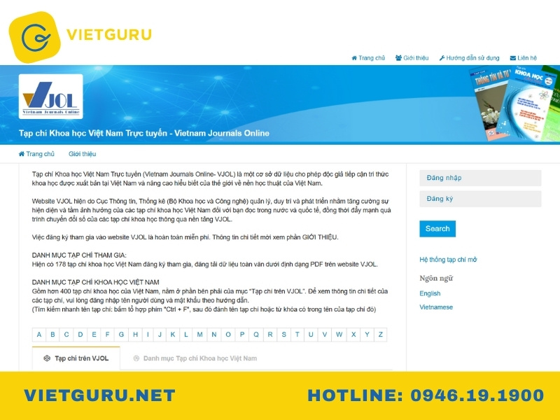 Các trang web tìm bài báo khoa học bạn nên biết Tạp chí Khoa học Việt Nam trực tuyến