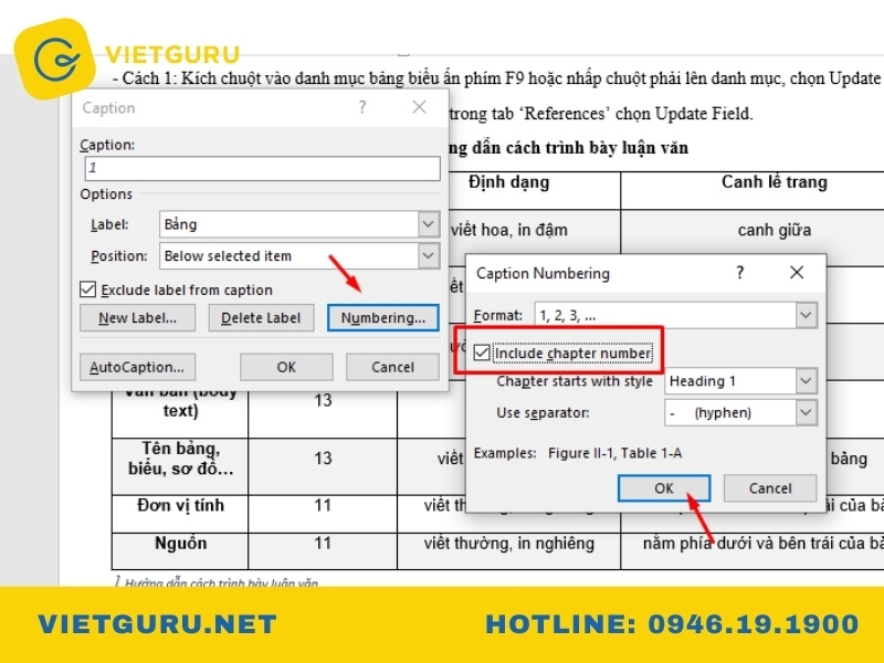Cách tạo danh mục bảng biểu trong luận văn bằng Microsoft Word