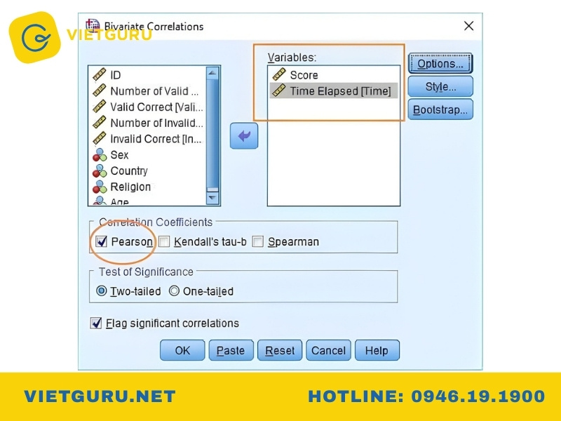 Cách đọc và diễn giải kết quả hệ số tương quan Pearson trong SPSS