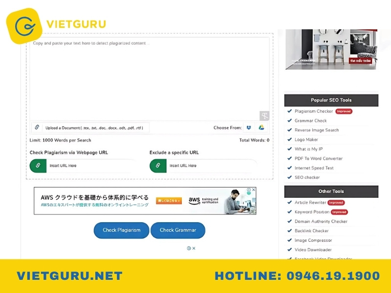 Cách check đạo văn tiểu luận miễn phí Phần mềm quét đạo văn Small SEO Tool