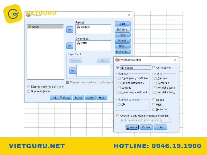 Chi Square là gì? Hướng dẫn chạy kiểm định Chi bình phương trong SPSS từ A–Z Thực hành chạy thử nghiệm Chi Square trong SPSS