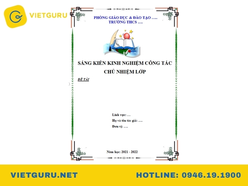 Các mẫu bìa sáng kiến kinh nghiệm khác