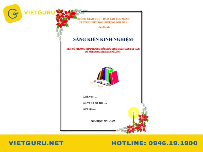 Mẫu bìa sáng kiến kinh nghiệm thiết kế đẹp, sáng tạo