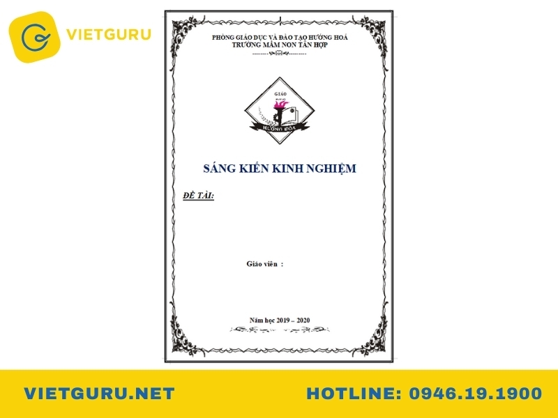 Mẫu bìa sáng kiến kinh nghiệm trường mầm non