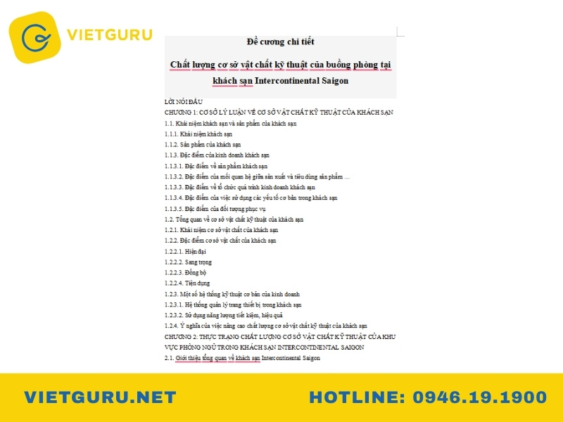 Đề cương báo cáo thực tập chuẩn form – Cách viết và mẫu tham khảo mới nhất Mẫu đề cương báo cáo thực tập khách sạn – nhà hàng