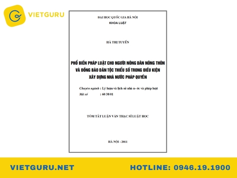 Mẫu luận văn giáo dục pháp luật trong lĩnh vực dân sự