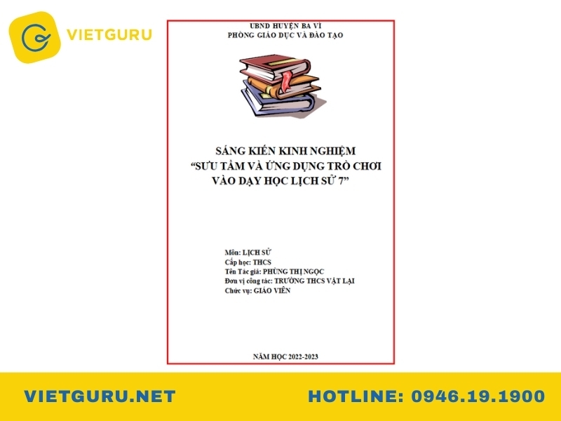 Chọn lọc 20+ sáng kiến kinh nghiệm THCS hay, dễ áp dụng và đạt điểm cao Sáng kiến kinh nghiệm lớp 7