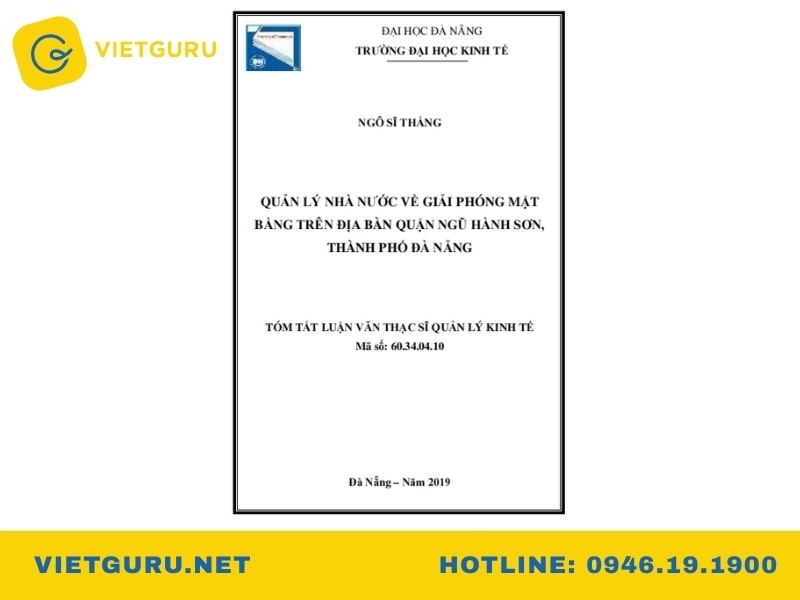Mẫu tiểu luận giải phóng mặt bằng
