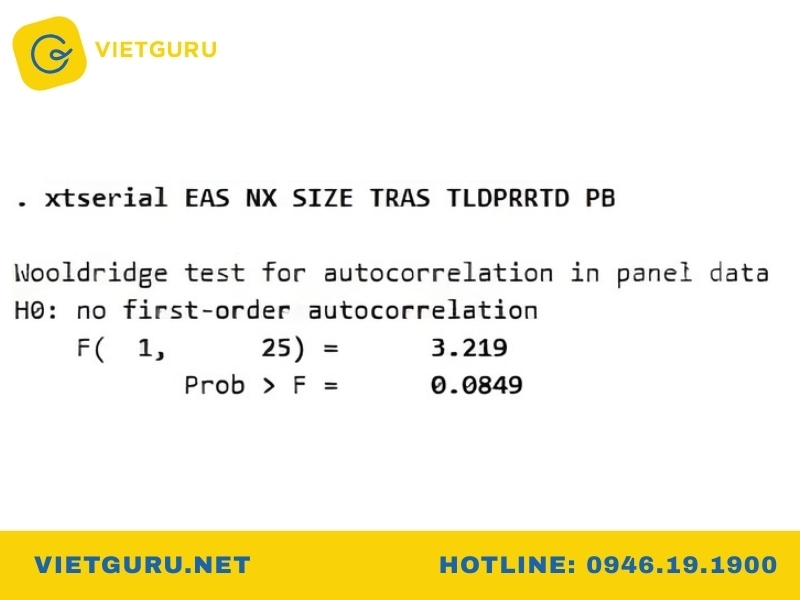 Kiểm định tự tương quan với dữ liệu bảng trong Stata