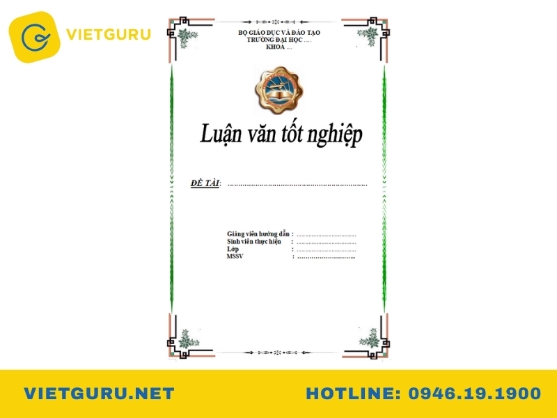 Mẫu bìa báo cáo chuẩn word 1
