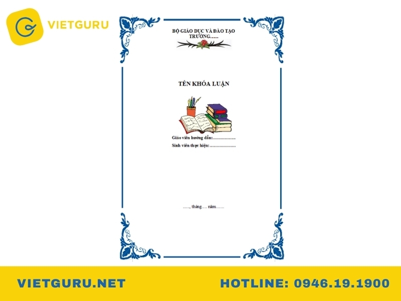 Mẫu bìa báo cáo chuẩn word 2