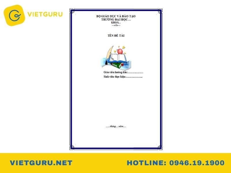 Mẫu bìa báo cáo chuẩn word 3