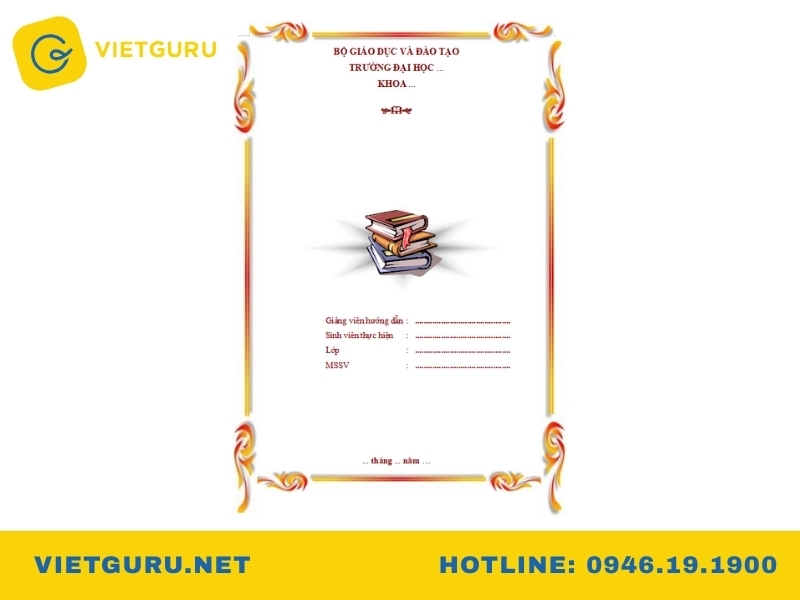 Mẫu bìa báo cáo chuẩn word 4