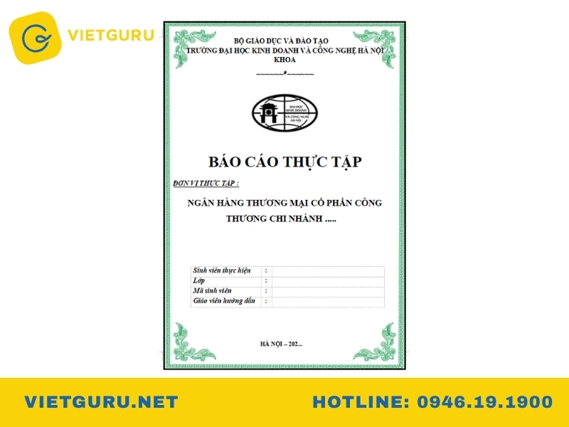 Mẫu bìa báo cáo thực tập đẹp 10