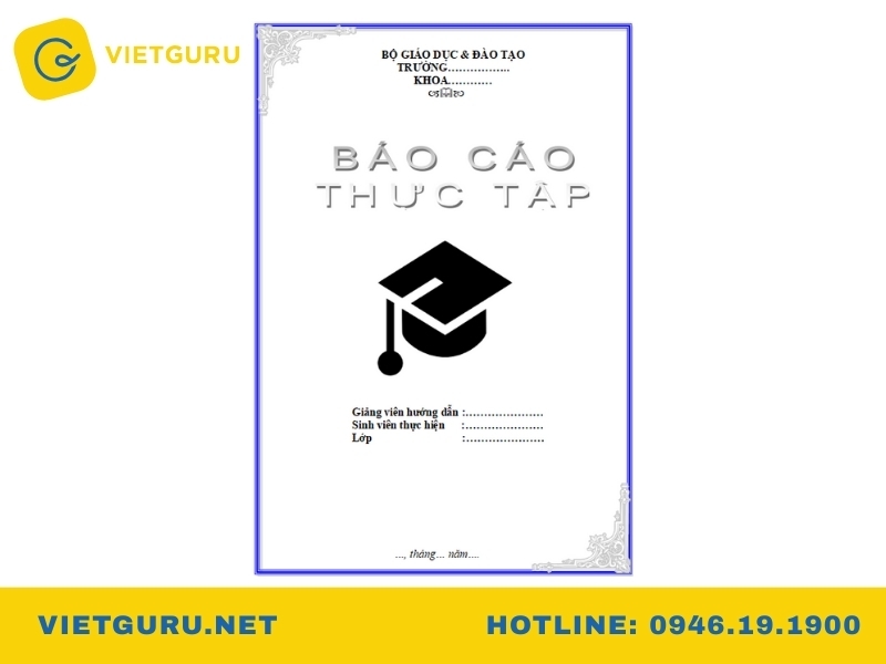 Mẫu bìa báo cáo thực tập đẹp 2