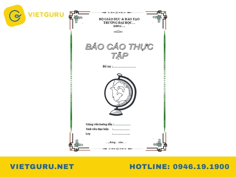 Mẫu bìa báo cáo thực tập đẹp 3