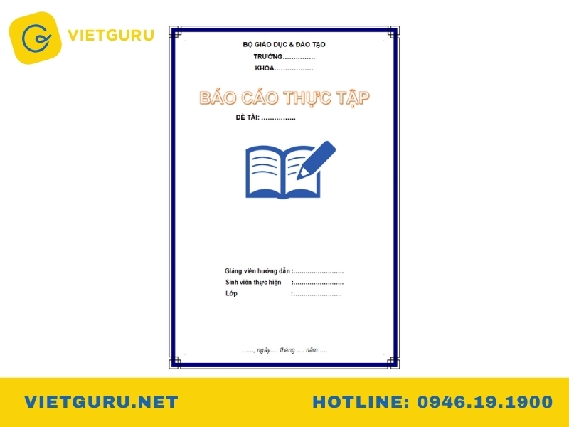 Mẫu bìa báo cáo thực tập đẹp 4