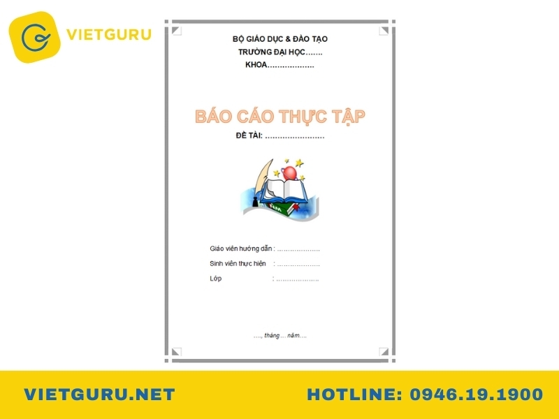 Mẫu bìa báo cáo thực tập đẹp 5