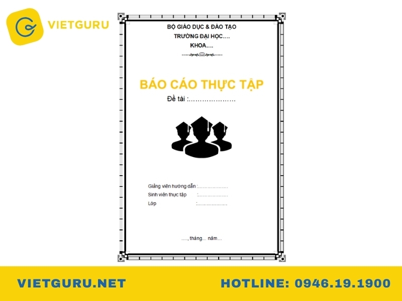 Mẫu bìa báo cáo thực tập đẹp 6