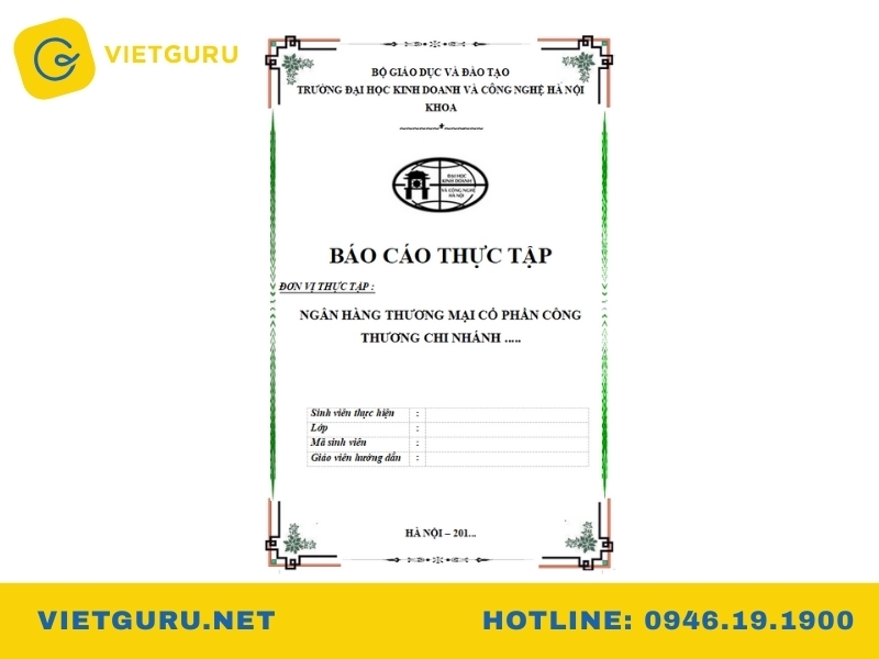 Mẫu bìa báo cáo thực tập đẹp 7