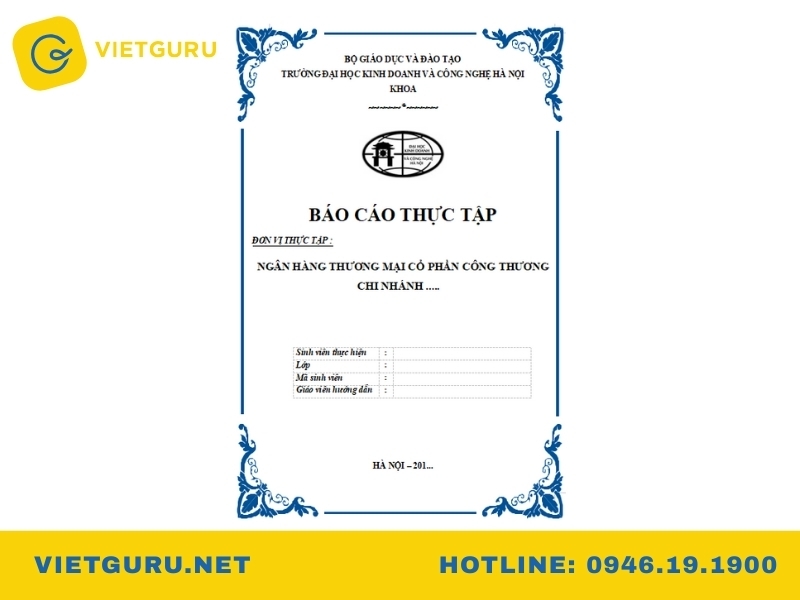Mẫu bìa báo cáo thực tập đẹp 8