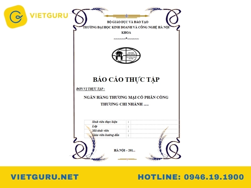Mẫu bìa báo cáo thực tập đẹp 9