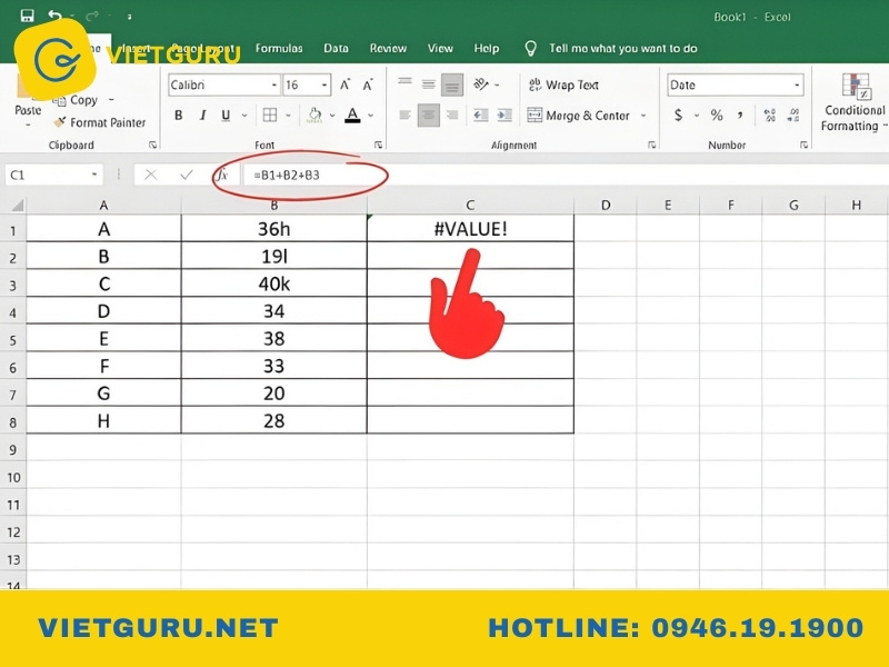 #VALUE! là lỗi gì trong Excel?