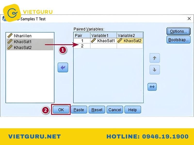 cách thực hiện paired t test trong spss