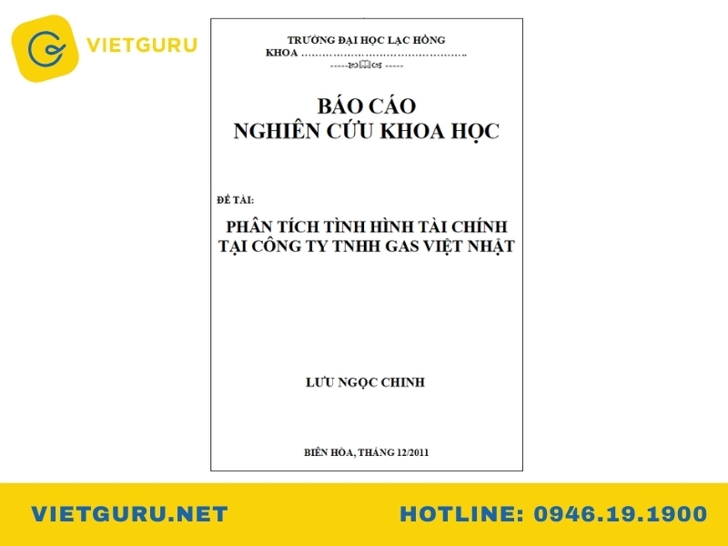 Mẫu bìa báo cáo nghiên cứu khoa học hoàn chỉnh