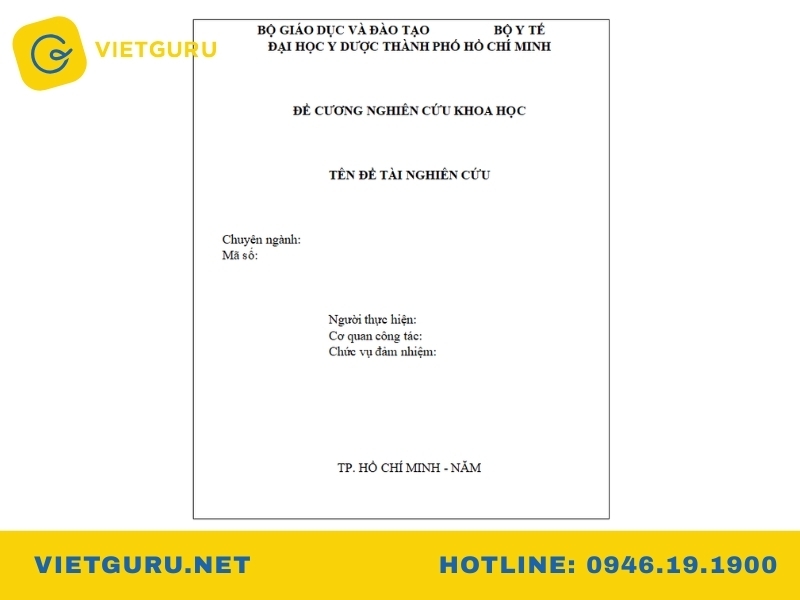 Mẫu trang bìa đề cương đề tài nghiên cứu khoa học
