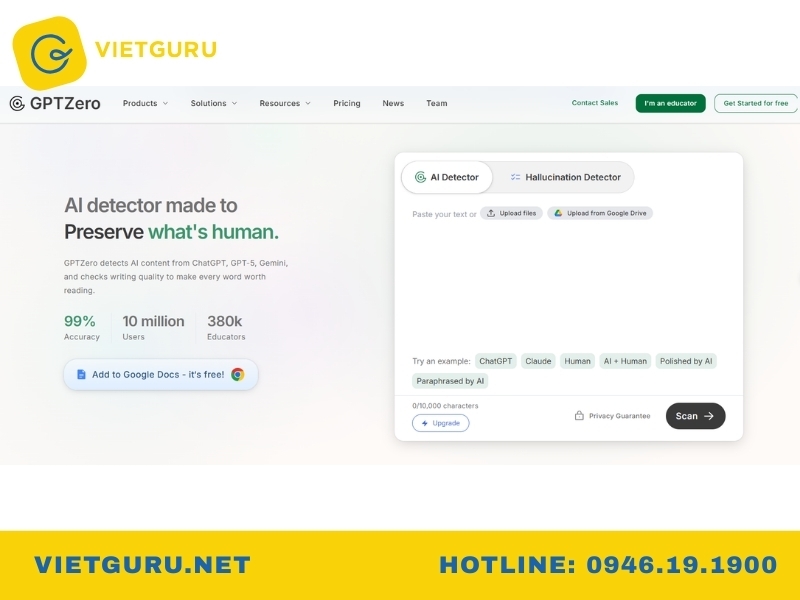Top tool check AI tiếng Việt chính xác nhất