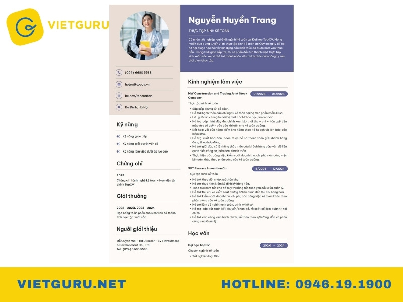 mẫu cv xin việc cho sinh viên 2