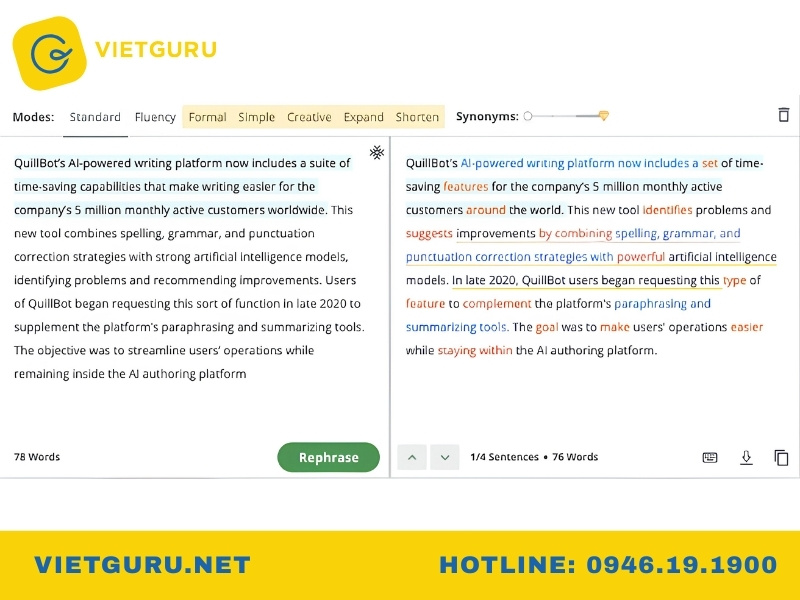 QuillBot là gì? Tổng quan về công cụ paraphrase AI Cách dùng QuillBot trên website