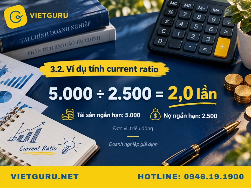 Current ratio là gì? Công thức và cách tính current ratio Ví dụ minh họa cách tính current ratio
