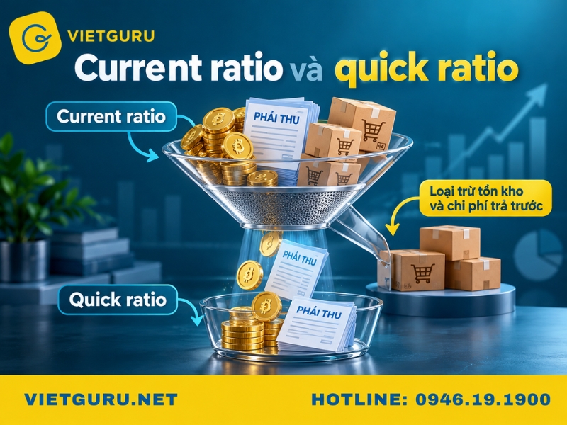 Current ratio là gì? Công thức và cách tính current ratio Kết hợp current ratio và quick ratio khi phân tích