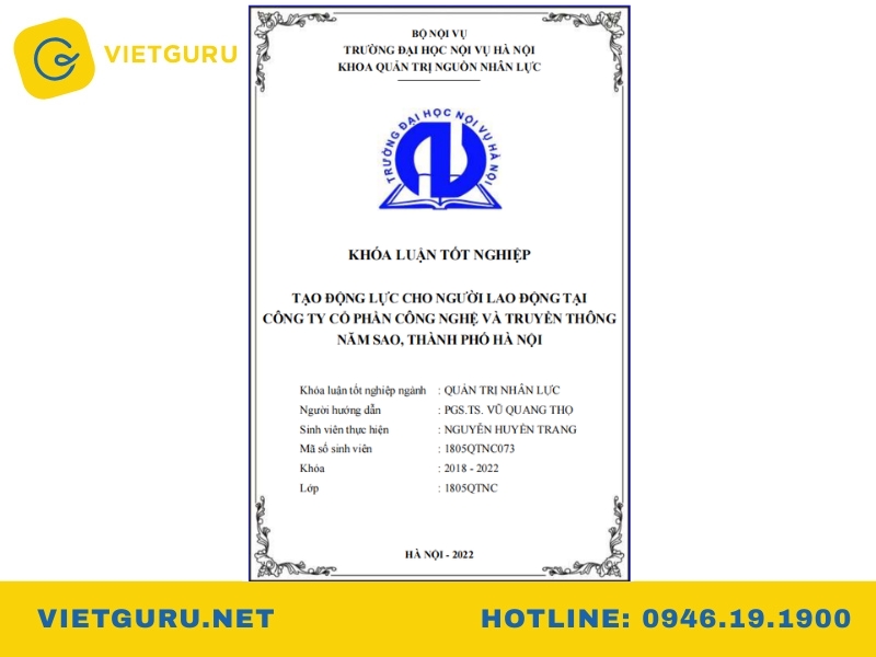 Tổng hợp mẫu luận văn quản trị nguồn nhân lực đạt điểm cao (kèm tải PDF)