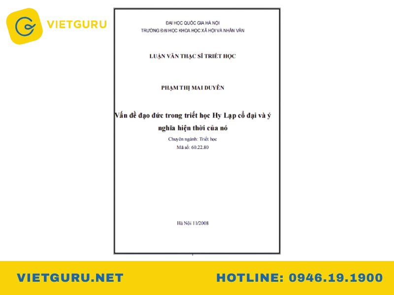 Luận văn thạc sĩ triết học: Gợi ý đề tài và mẫu tham khảo mẫu luận văn thạc sĩ triết học hy lạp