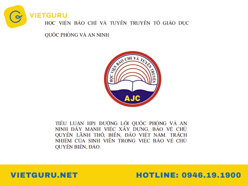 mẫu tiểu luận giáo dục quốc phòng biển đảo