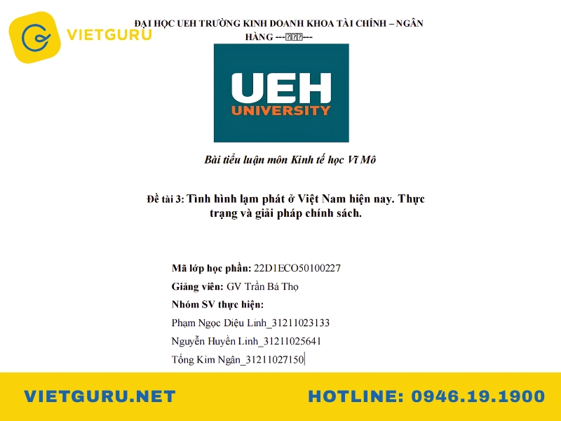 Mẫu tiểu luận kinh tế vĩ mô về lạm phát tham khảo