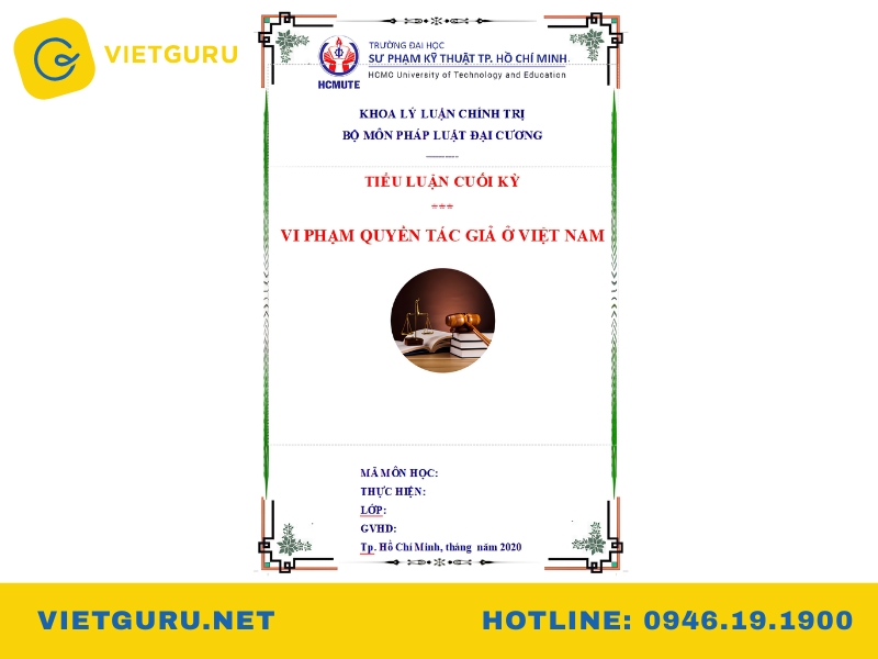 Tiểu luận môn pháp luật đại cương: Cách viết, mẫu và đề tài tham khảo mẫu tiểu luận môn pháp luật đại cương quyền tác giả