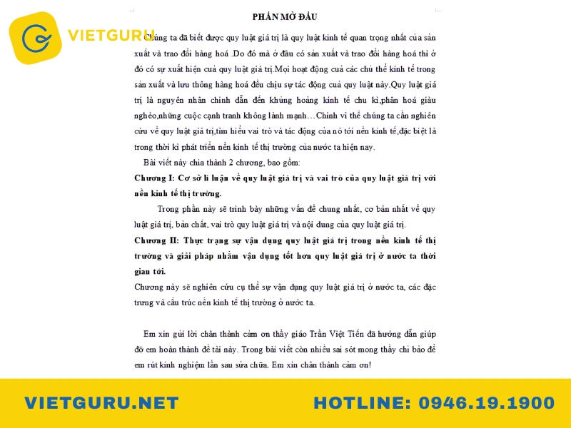 Tiểu luận về quy luật giá trị: Hướng dẫn viết và bài tiểu luận mẫu Mẫu tiểu luận về quy luật giá trị tham khảo