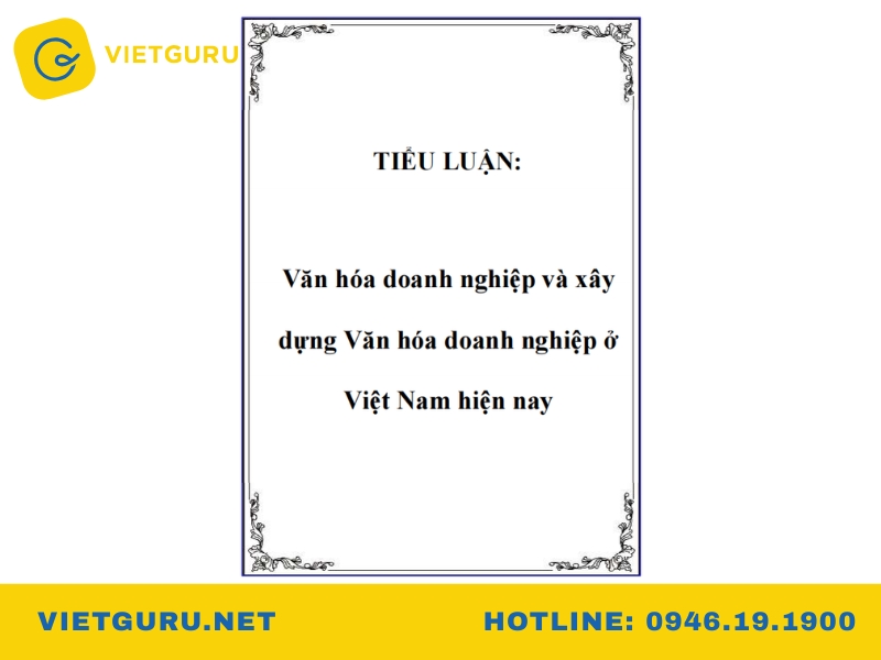 Mẫu tiểu luận xây dựng văn hóa doanh nghiệp