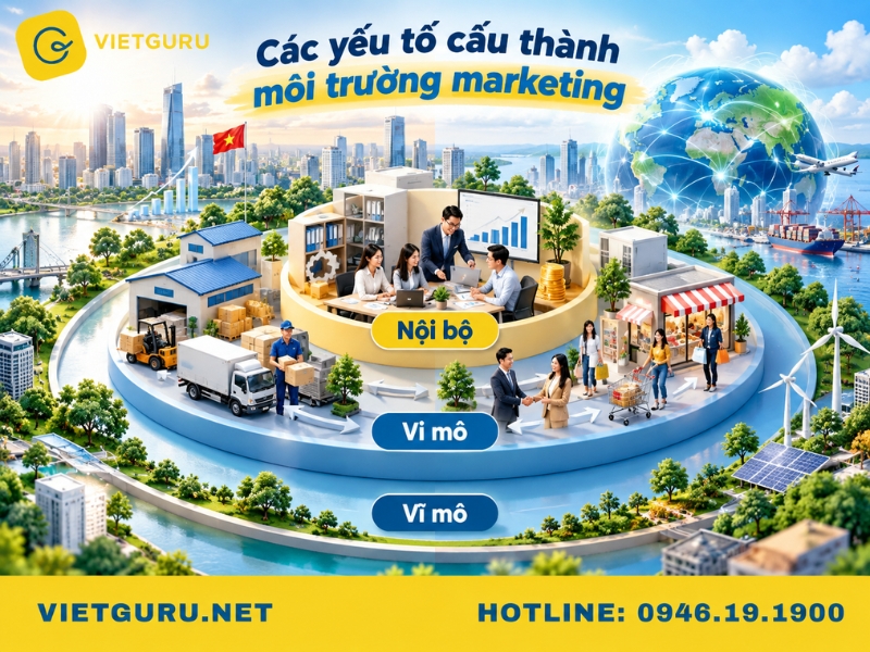Môi trường marketing là gì? Phân tích môi trường marketing vi mô và vĩ mô Những yếu tố tạo nên môi trường marketing